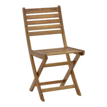 Scaun pliant Fatel lemn de salcam, Natural, 40x53x82 cm