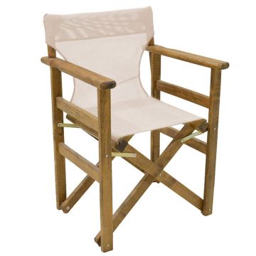 Scaun regizor Retto, Lemn Masiv de Fag cu Finisaj, Nuc Gri-Bej, 61x51x86 cm