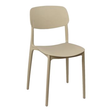 Scaun stivuibil Berdian, Cappuccino, Polipropilena, 38x49x79 cm