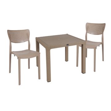 Set de masa Explore-Ignite 3 piese, Crem, 90x90x74 cm