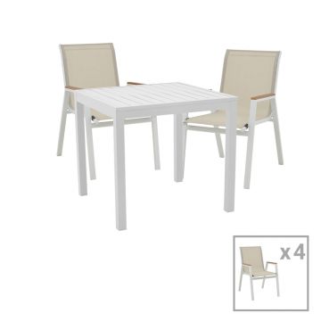 Set de sufragerie Azelie-Kliton set de 5 Gri-aluminiu alb 77x55x94 cm