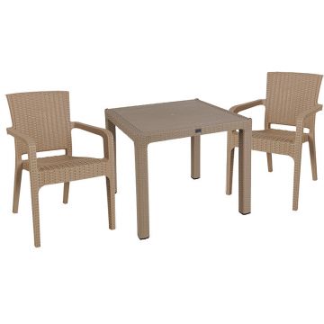 Set de sufragerie Explore-Halcyon set 3 piese Crem 90x90x74 cm