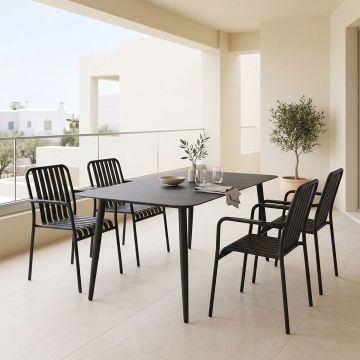 Set dining exterior Heven Vista, 5 piese, 150x80x72 cm
