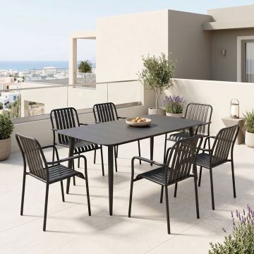 Set dining exterior Heven Vista, 7 piese, 150x80x72 cm