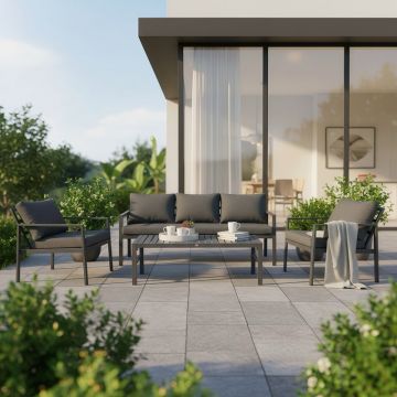 Set lounge exterior Gardenly I, 4 piese, 175x69x72 cm - Antracit