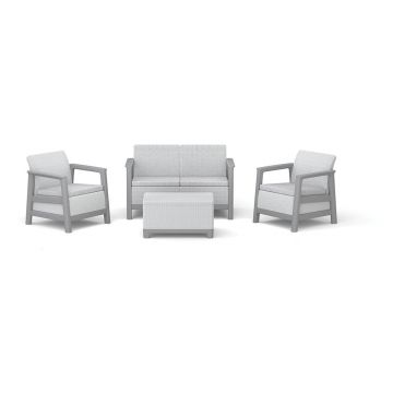Set mobilier de grădină gri deschis pentru 4 persoane Scandi Linea – Keter
