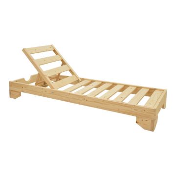 Şezlong Fendy din lemn de brad Natural 72x200x24 cm