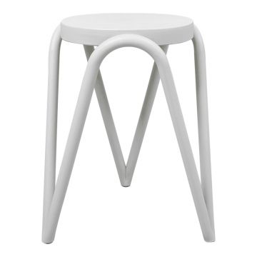 Taburet cu functie Serzona, Polipropilena, Alb - Negru, 27x45 cm - Alb