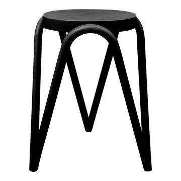 Taburet cu functie Serzona, Polipropilena, Negru, 27x45 cm
