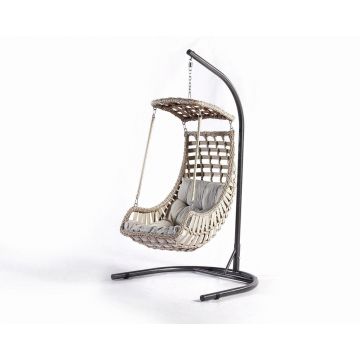 Balansoar de grădină Alacati Orgu, Diverse culori, 120x106x214 cm - Crem