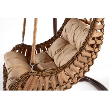 Balansoar de grădină Alacati Orgu, Diverse culori, 120x106x214 cm - Maro