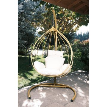 Balansoar de Gradina Alma cu un Singur Loc, Auriu, 110 X 196 X 110 Cm - arsiv7