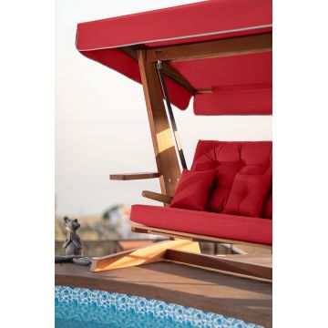 Balansoar de grădină Luna Deluxe 2600, Diverse culori, Diverse dimensiuni - Natur - Roșu / 200x70x200 cm