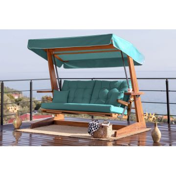 Balansoar de grădină Sia 2200, Natur - Dark green, 175x70x190 cm - Natural - Verde