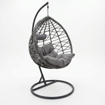 Balansoar Hudson, Metal si PP, 109x119x195 cm - Gri