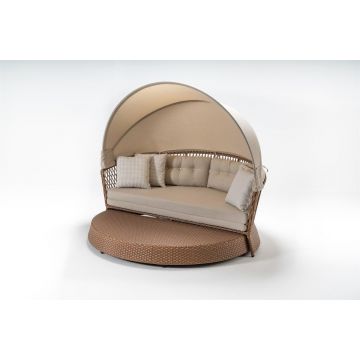 Șezlong Daybed - Cream, Crem, 205x172x190 cm - Crem