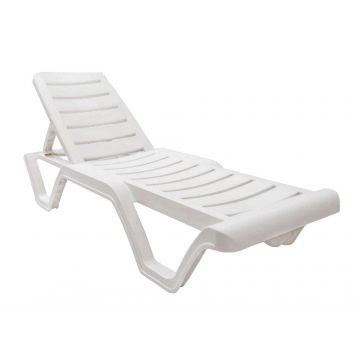 Șezlong Lara Armless - White, Alb, 190x29x60 cm - Alb