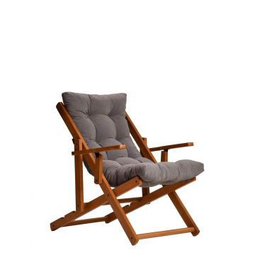Șezlong Repose, Fum, 90x70x95 cm - Gri deschis