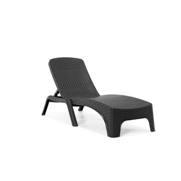 Șezlong Roma - Anthracite, Gri, 197x37x71 cm - Gri
