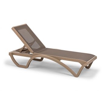 Șezlong Royal Mesh, Diverse culori, 190x70x35 cm - Cappuccino