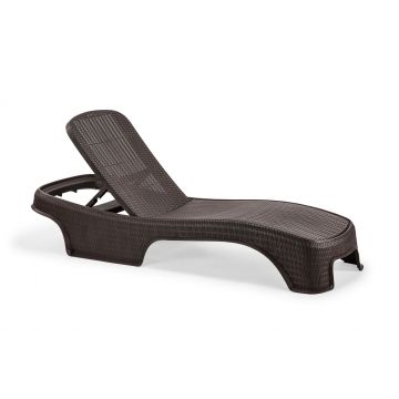 Șezlong Royal Rattan, Diverse culori, 197x70x36 cm - Maro închis