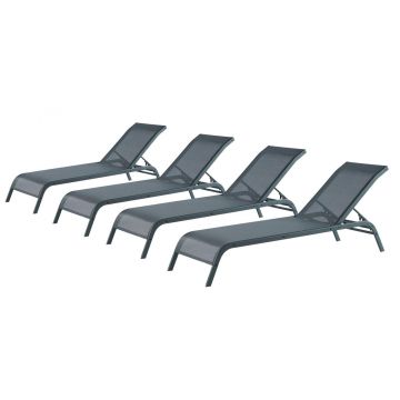 Șezlong Set Gonul, Gri, 65X35X196 Cm - Gri
