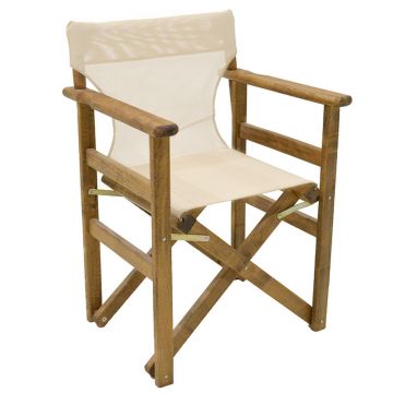 Fotoliu de director cu functie Retto, Lemn de Fag, Material: tesatura Bej, Generoase, 61x51x86 cm - Bej