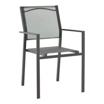 Fotoliu exterior Confidence, metal si textilene, 54x54x86 cm - Negru