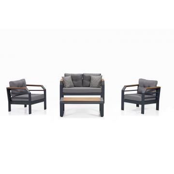 Garden Lounge Set Assento, Gri/Negru - Gri