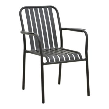 Scaun de exterior Vista stivuibil, aluminiu, Diverse culori, 62x60x84 cm - Negru
