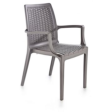 Scaun Exterior Rattan, Diverse culori, 53x57x85 cm - Antracit
