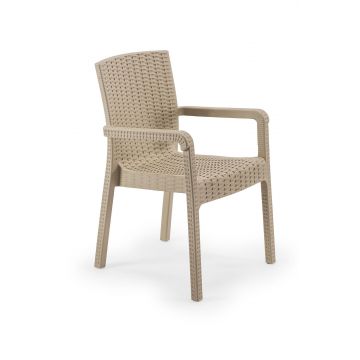 Scaun Exterior Rattan Royal, Diverse culori, 55x58x87 cm - Cappuccino