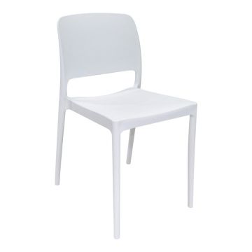 Scaun Fenxy, polipropilena, Alb - Negru, 38x42x77 cm - Alb