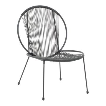 Scaun gradina Dapper negru metal-pe negru, 64x74x76 cm - Negru