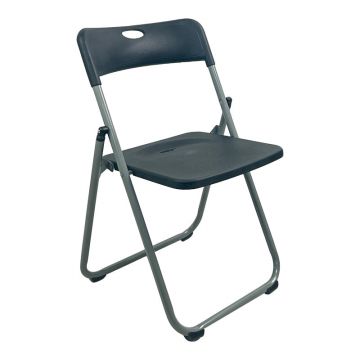 Scaun pliabil cu funcție Edison, Metal, Alb - Negru, 38x49x73 cm - Negru