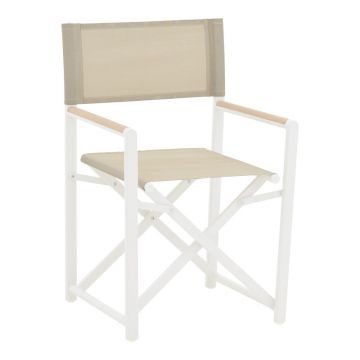 Scaun regizor Mabu, Alb - Gri inchis, 56x48x86 cm - Alb