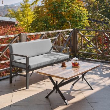 Set de grădină Pandora (2-2-S), Diverse culori, 139x75x52 cm - Antracit - Gri