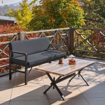 Set de grădină Pandora (2-2-S), Diverse culori, 139x75x52 cm - Antracit
