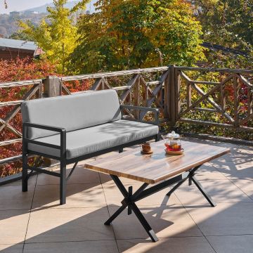Set de grădină Pandora (2-2-S), Diverse culori, 139x75x52 cm - Negru - Gri