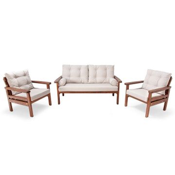 Set De Lounge De Gradina Bilen, 3 piese - Gri