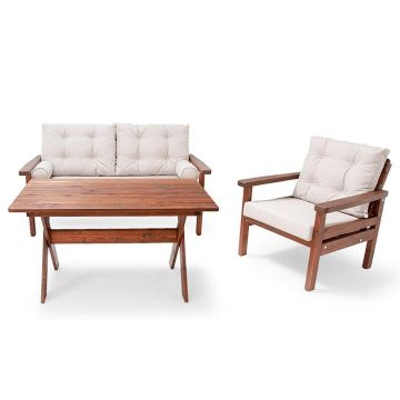 Set De Lounge De Gradina Ceylan, 3 Piese - Gri