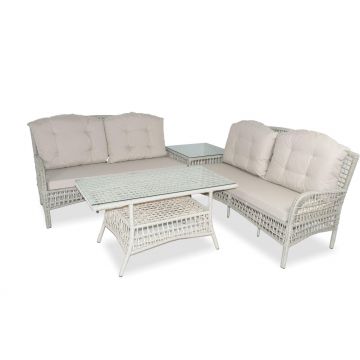 Set De Lounge De Grădină Lady Corner, Crem, 3 piese - Crem