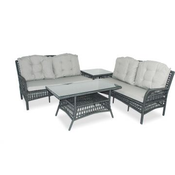 Set De Lounge De Grădină Lady Corner, Crem, 3 piese - Gri