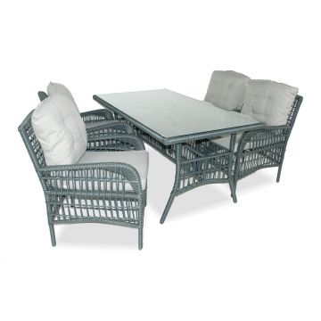 Set De Lounge De Grădină Lady, Crem, 5 piese - Gri