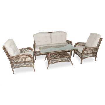 Set De Lounge De Grădină Lady Sofa, Crem, 160X86X70 Cm - Multicolor