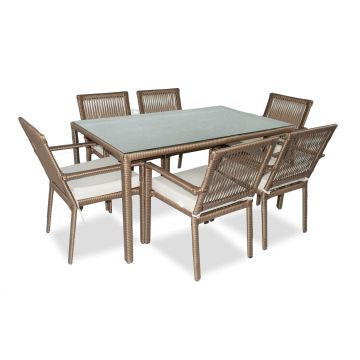 Set De Lounge De Grădină Leros 150, Maro Inchis, 150X75X90 Cm - arsiv8