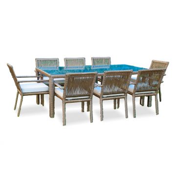 Set De Lounge De Gradina Leros, Maro Inchis, 7 piese - arsiv6