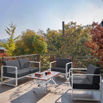 Set De Lounge De Grădină Lux Naomi, 4 bucati - Antracit alb