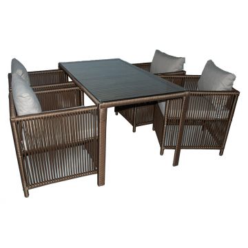 Set De Lounge De Grădină Mana 2, Maro Inchis, 71X70X74 Cm - arsiv