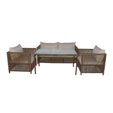 Set De Lounge De Grădină Mana 3, Maro Inchis, 154X70X74 Cm - arsiv